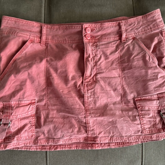 American Eagle orange  Button Cargo Skirt - Picture 2 of 3